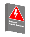 Affiche CSA «Danger haute tension» en français: divers formats, matériaux & langues   options