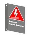 French CSA "Danger High Tension" sign in various sizes, shapes, materials & languages + options