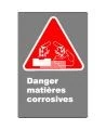 French CSA "Danger Corrosive Material" sign in various sizes, shapes, materials & languages + options