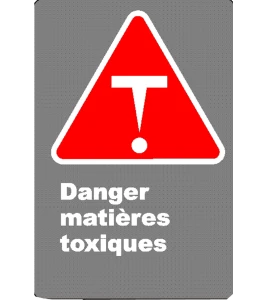 Affiche CSA «Danger matières toxiques» en français: langue, format & matériau divers + options