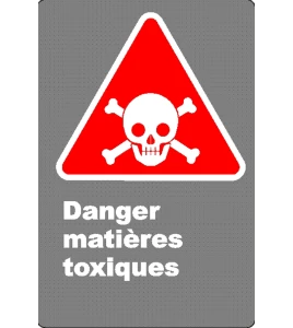 French CSA "Danger Poisonous Materials" sign in various sizes, shapes, materials & languages   options
