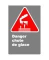 French CSA "Danger Falling Ice" sign in various sizes, shapes, materials & languages + options