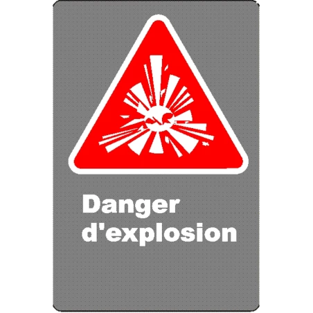 French CSA "Danger Explosive" sign in various sizes, shapes, materials & languages + options