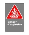 French CSA "Danger Explosive" sign in various sizes, shapes, materials & languages + options