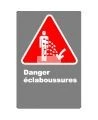 Affiche CSA «Danger d’éclaboussures» en français: langue, format & matériau divers + options