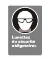 Affiche CSA «Lunettes de sécurité obligatoires» de langue française: langues, formats & matériaux divers + options