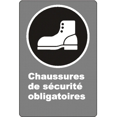 Affiche CSA «Chaussures de sécurité obligatoires» de langue française: langues, formats & matériaux divers + options
