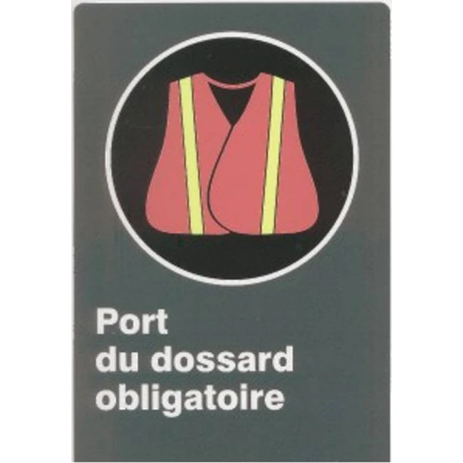 Affiche CSA «Port du dossard obligatoire» de langue française: langues, formats & matériaux divers options Affiche CSA «Port du dossard obligatoire» de langue française: langues, formats & matériaux divers options