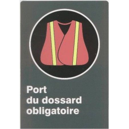 Affiche CSA «Port du dossard obligatoire» de langue française: langues, formats & matériaux divers + options