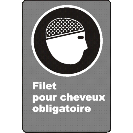 Affiche CSA «Filet pour cheveux obligatoire» de langue française: langues, formats & matériaux divers   options