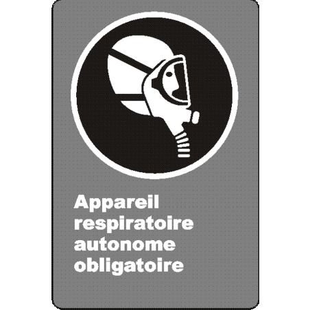Affiche CSA «Appareil respiratoire autonome obligatoire» en français: langues, formats & matériaux divers   options