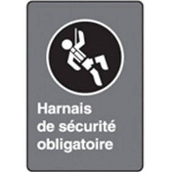 Affiche CSA «Harnais de sécurité obligatoire» en français: formats variés, matériaux divers, d’autres langues & options Affiche CSA «Harnais de sécurité obligatoire» en français: formats variés, matériaux divers, d’autres langues & options