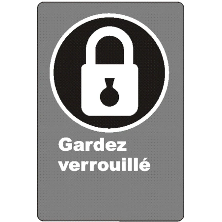 Affiche CSA «Gardez verrouillé» de langue française : formats variés, matériaux divers, d’autres langues & options
