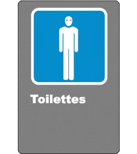 Affiche CSA « Toilette » pour homme de langue française: langues, formats & matériaux divers + options