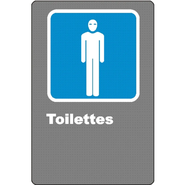 Affiche CSA « Toilette » pour homme de langue française: langues, formats & matériaux divers + options
