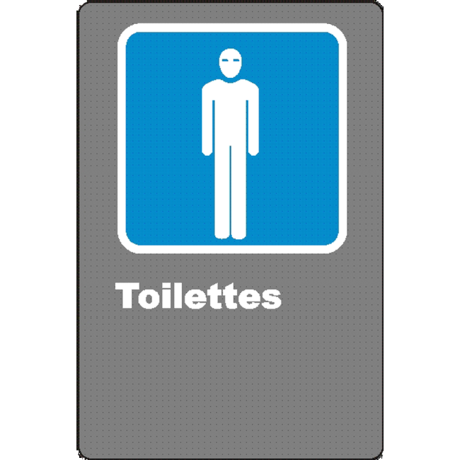 French CSA men "Toilette" sign in various sizes, shapes, materials & languages + optional features French CSA men "Toilette" sign in various sizes, shapes, materials & languages + optional features