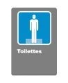French CSA men "Toilette" sign in various sizes, shapes, materials & languages + optional features