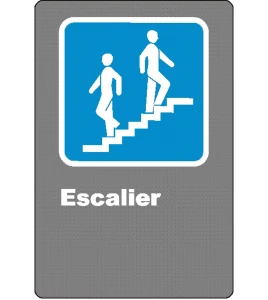 Affiche CSA « Escalier» de langue française: formats variés, matériaux divers, d’autres langues & options