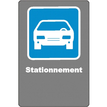 French CSA "Parking" sign in various sizes, shapes, materials & languages + optional features