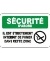 Affiche OSHA «Il est strictement interdit de fumer dans cette zone»: langues, options, formats & matériaux variés