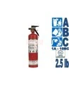 Portable fire extinguisher with powder, 2.5 lbs type ABC, ULC 1A-10BC, with vehicle hook.