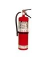 Portable fire extinguisher with powder, 10 lbs type ABC, ULC 6A 80 BC, with wall hook.