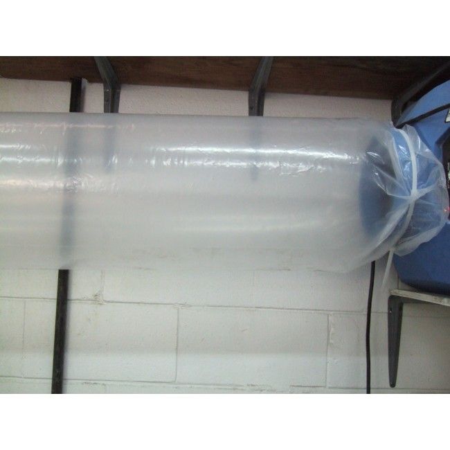 Flexible polythene ventilation duct, 12 in diameter intake, 500 ft (152 m) length for air scrubbers by Abatement Technologies Flexible polythene ventilation duct, 12 in diameter intake, 500 ft (152 m) length for air scrubbers by Abatement Technologies