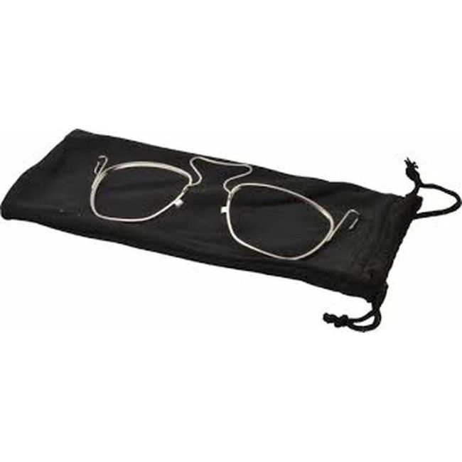 Uvex Genesis XC stainless steel frame for Rx insert. Personalized safety eyewear on Rx eyeglass. Prescription lens not included