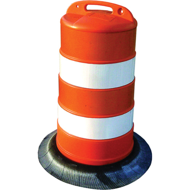 Baril (cône) pour canalisation de trafic. Baril (cône) pour canalisation de trafic.
