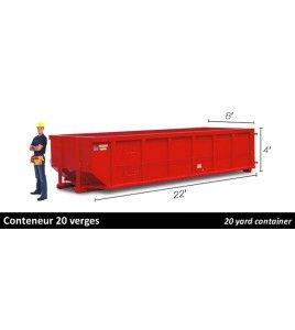 Sac pour conteneur de déchets de 20 vg³/540 pi³, 22'x8'x4'. Vendu à l'unité. Idéal pour transport d'amiante ou de terre souillée