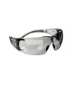 3M SecureFit protective eyewear with anti-fog treated grey polycarbonate lenses for protection from outside glare and hazes.