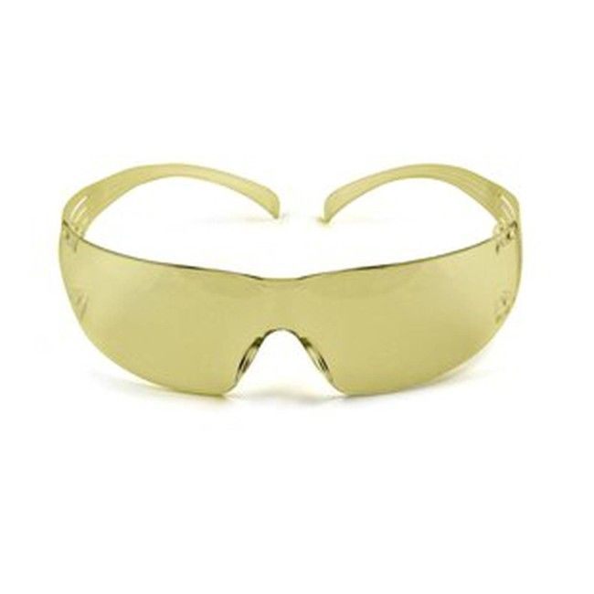 Lunette de sécurité SecureFit pour protection oculaire de 3M. Lentille ambrée antibuée pour protection de l'éclairage bleuté