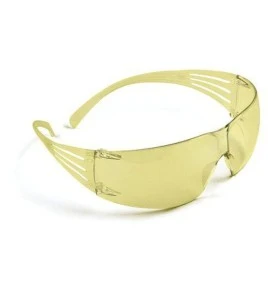 Lunette de sécurité SecureFit pour protection oculaire de 3M. Lentille ambrée antibuée pour protection de l'éclairage bleuté