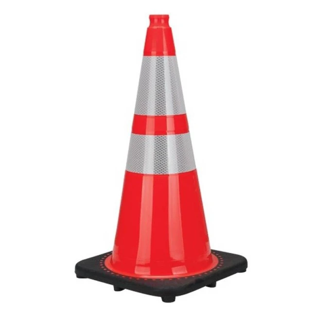 Cône de signalisation orange 28 pouces avec 2 bande réfléchissante. Fabriquées à 100 % de PVC, pèse 7.5 lbs Cône de signalisation orange 28 pouces avec 2 bande réfléchissante. Fabriquées à 100 % de PVC, pèse 7.5 lbs