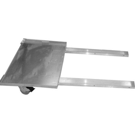 Caster carriage ideal to ease the moving along of a negative pressure vacuum (air scrubber) linked to a containment cube