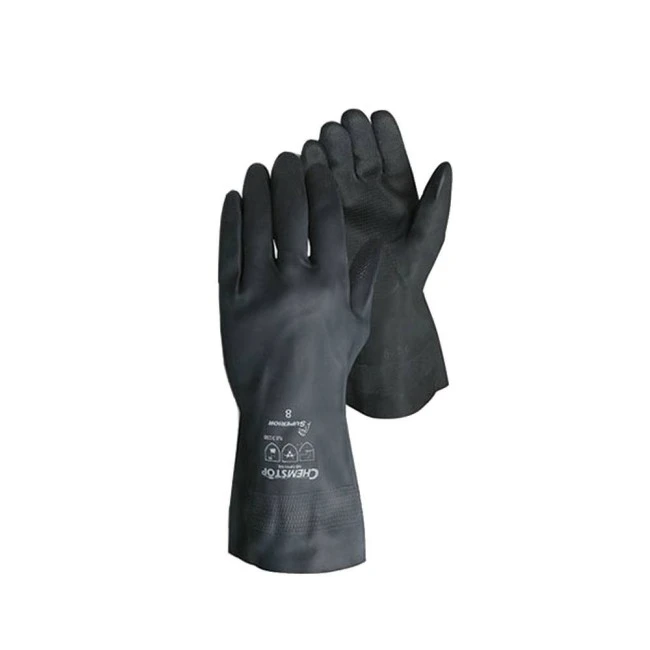 Gants Chemstop® de néoprène noir d’une longueur de 12 po et d’une épaisseur de 30 mils. Gants Chemstop® de néoprène noir d’une longueur de 12 po et d’une épaisseur de 30 mils.