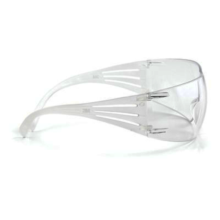 3M SecureFit protective eyewear with anti-fog treated clear polycarbonate lenses for protection from outside glare and hazes.