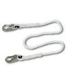 North 5/8 in by 4 feet nylon rope lanyard for fall restraint without energy absorber, 2 standard carabiners (snap hooks).