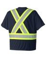 Chandail de signalisation en polyester noir CSA Z96-09, classe 2 niveau 2