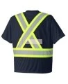 Chandail de signalisation en polyester noir CSA Z96-09, classe 2 niveau 2