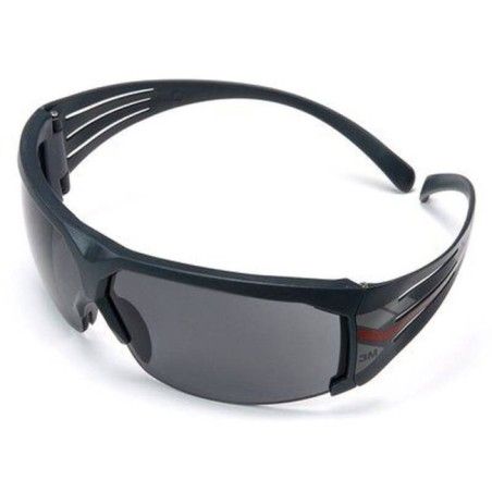 Lunette de sécurité SecureFit SF602FGAF pour protection oculaire de 3M. Lentille grise antibuée avec monture grise et rouge