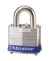 Regular padlock 1 ½ in (38 mm) wide laminated steel body with case hardened steel shackle. Size: 1 9/16 in wide.