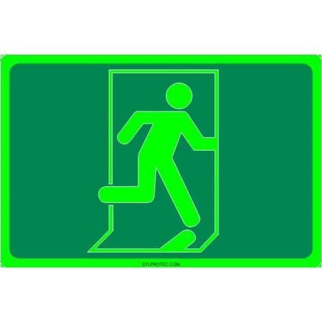 Photo luminescent pictogram sign running man without arrow in various sizes shapes materials 