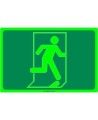 Photo luminescent pictogram sign running man without arrow in various sizes shapes materials 