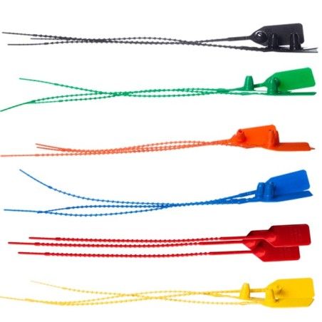 Coloured plastic tamper seals for fire extinguishers, package of 500