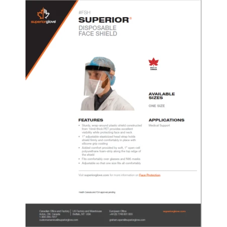 Visière en polycarbonate transparent pour une protection faciale sur mesure. Compatible avec tous les porte-visières de 3M.