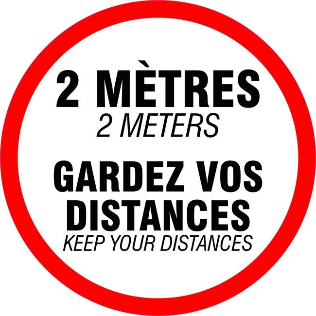 Affiche de sol ronde gardez vos distances en autocollant laminé antidérapant. diamètre 18" disponible pour achat en ligne sur s Affiche de sol ronde gardez vos distances en autocollant laminé antidérapant. diamètre 18" disponible pour achat en ligne sur s