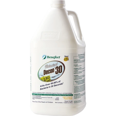 Decon 30 disinfectant with thyme oil effective against mold, bacteria viruses 1 gal US bottle