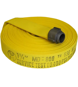 Boyau d’incendie Permatek à double enveloppe, 1.5 po x 50 pi, accouplement en aluminium.