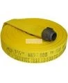 Permatek yellow fire hose with double jacket, 1.5 in x 50 ft, with aluminium coupling.